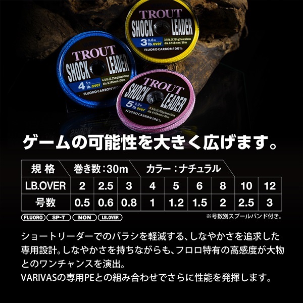 トラウト ショックリーダー フロロカーボン